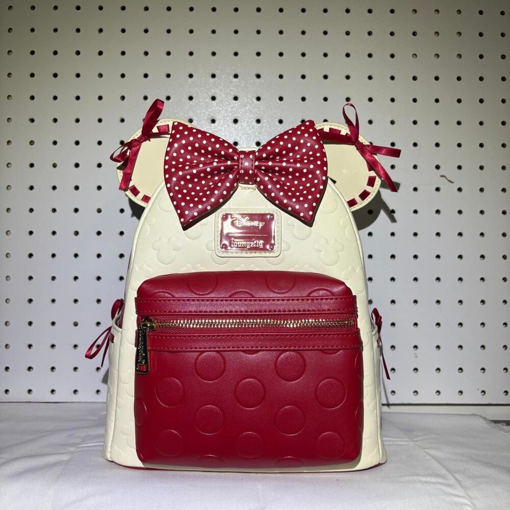 NWT Loungefly Disney Minnie Mouse Rocks the Dots Coquette Mini Backpack